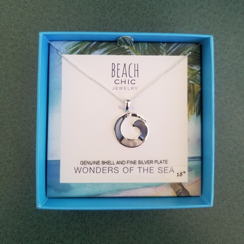 BEACH CHIC Wonders Of The Sea Abalone Wave Necklace